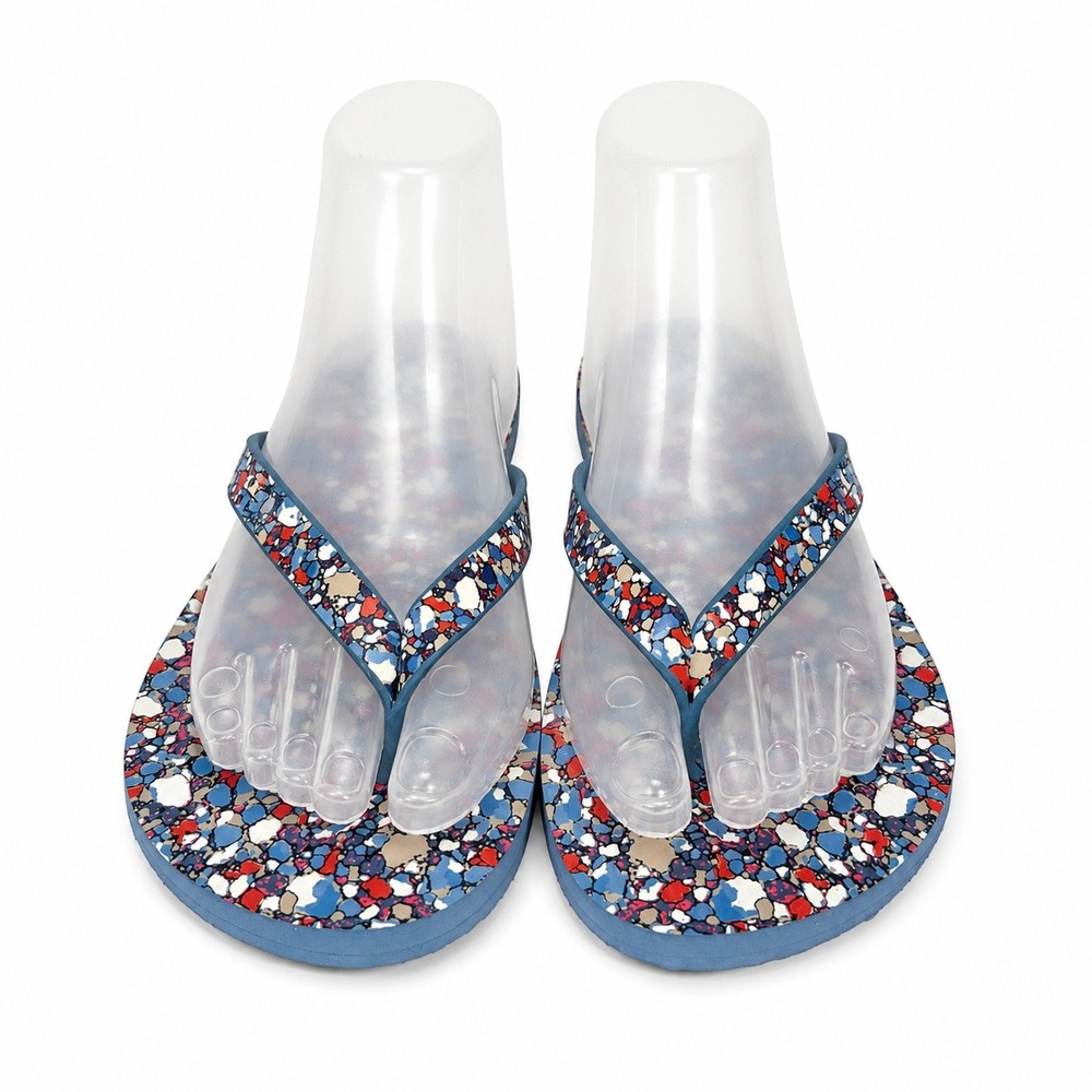 Tory Burch 6 Linosa Festival Flip Flop Printed Naplak Logo Thong Sandals Preppy